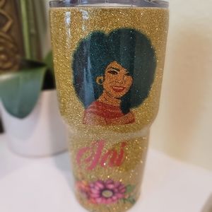 CUSTOMIZED GLITTER TUMBLER 32OZ  Includes lid.
